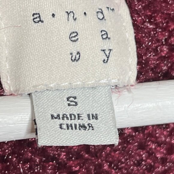 A New Day Textured Boucle Knit Sweater Burgundy Red Cozy Fall Winter Small - Picture 3 of 6